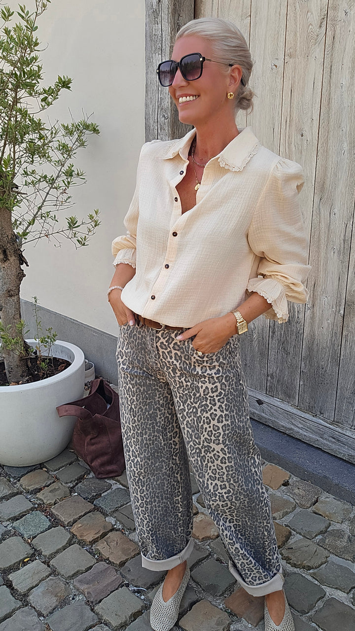 SLOANE leopard balloon jeans
