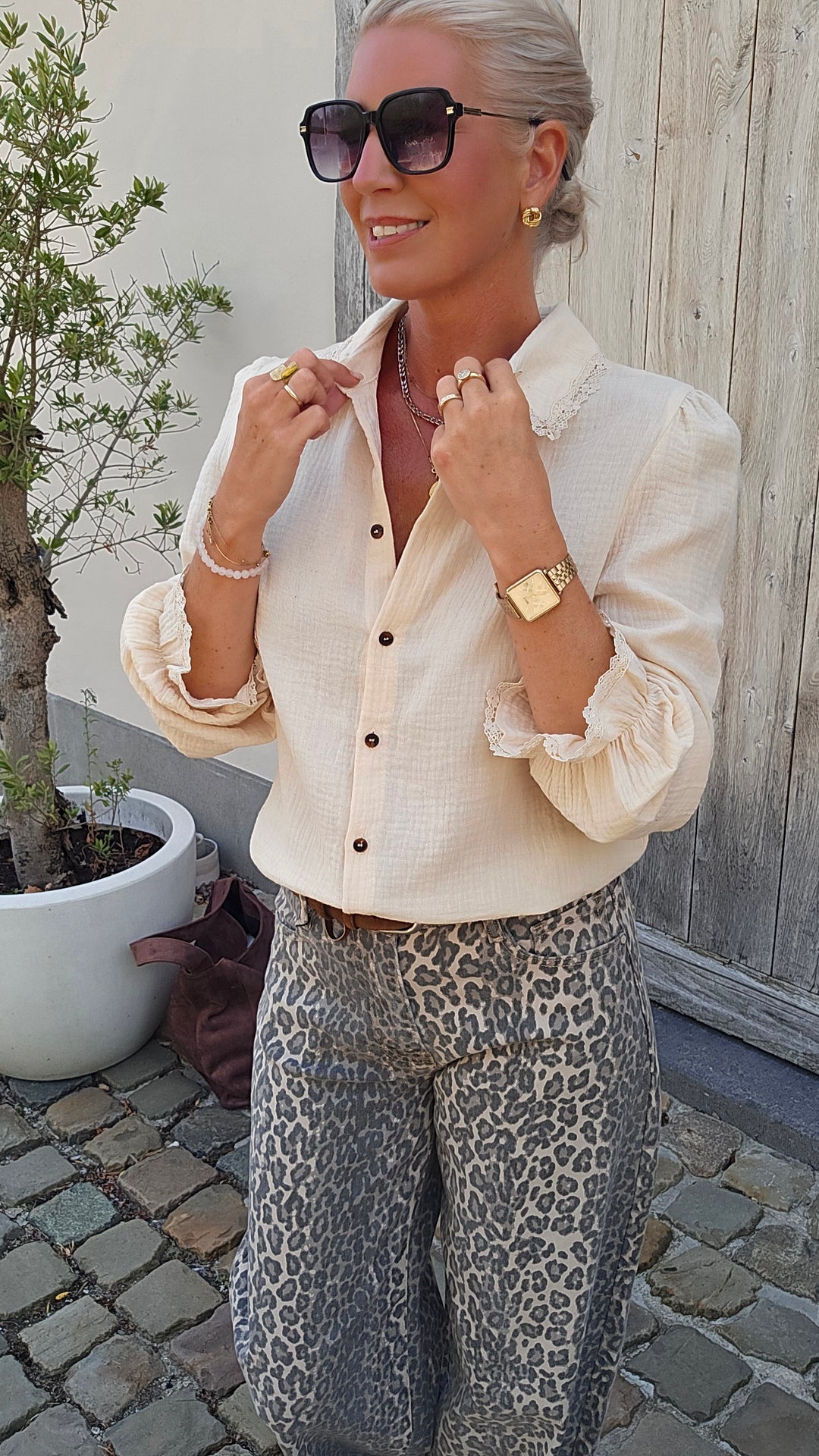 SLOANE leopard balloon jeans