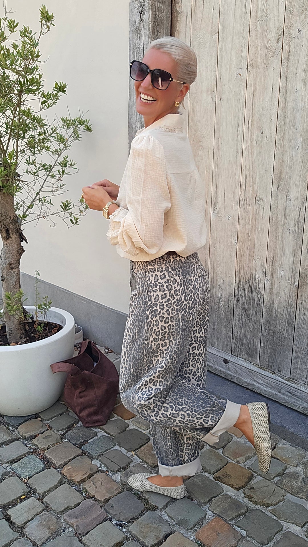 SLOANE leopard balloon jeans