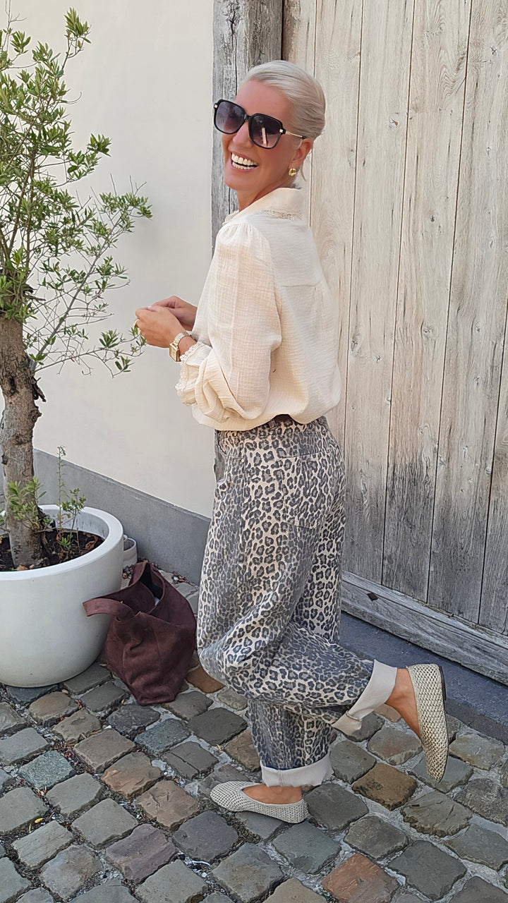 SLOANE leopard balloon jeans
