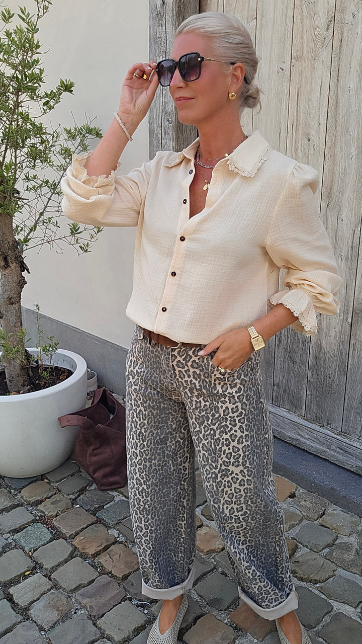 SLOANE leopard balloon jeans