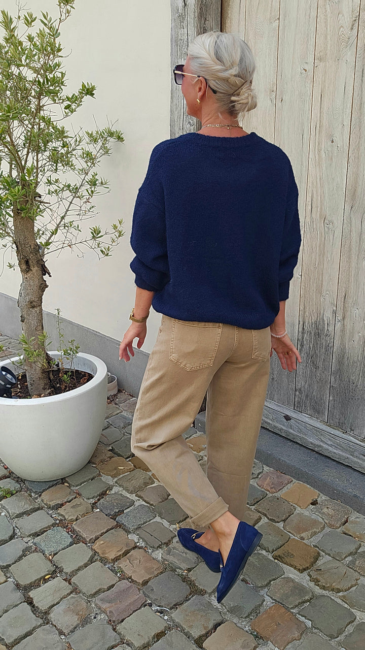 BOBBI mom jeans taupe