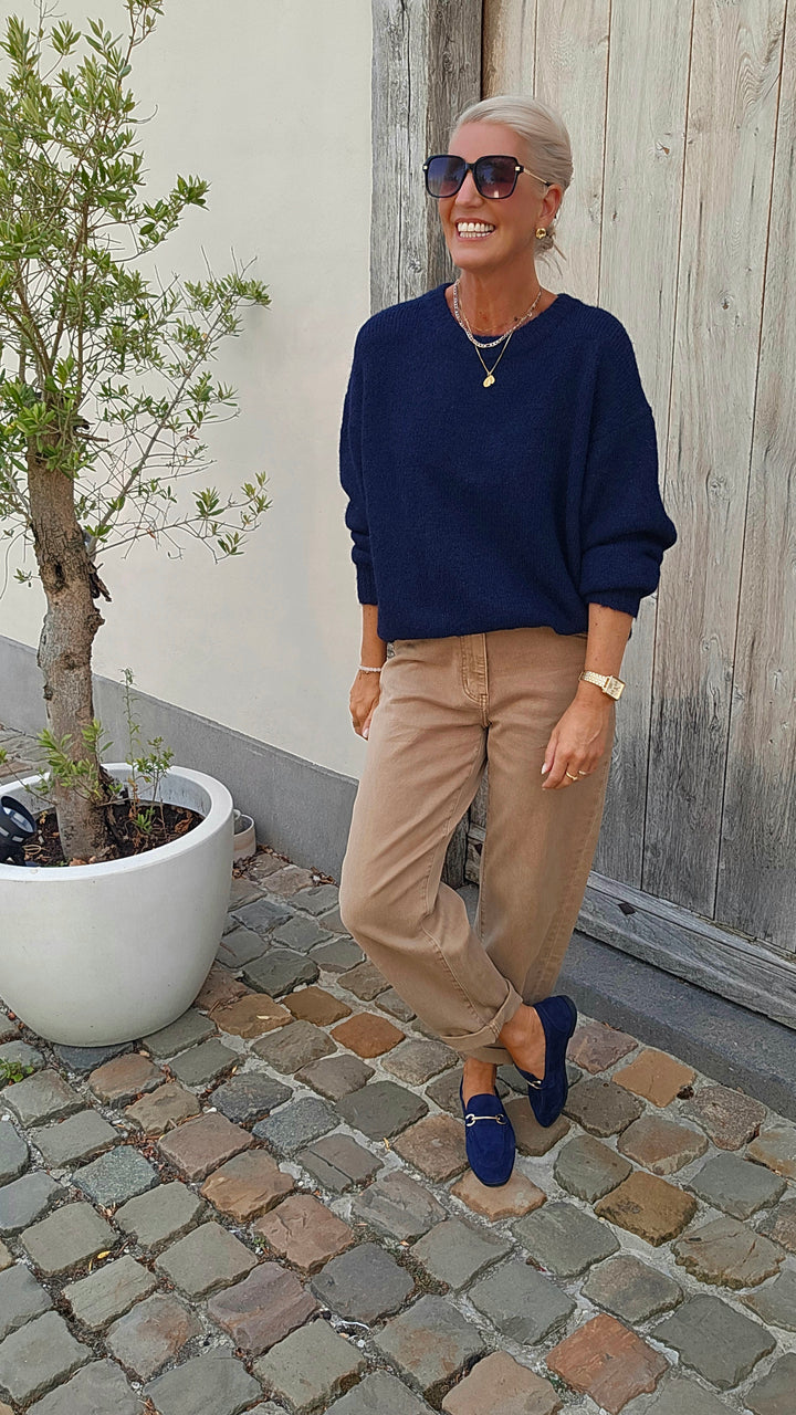 BOBBI mom jeans taupe