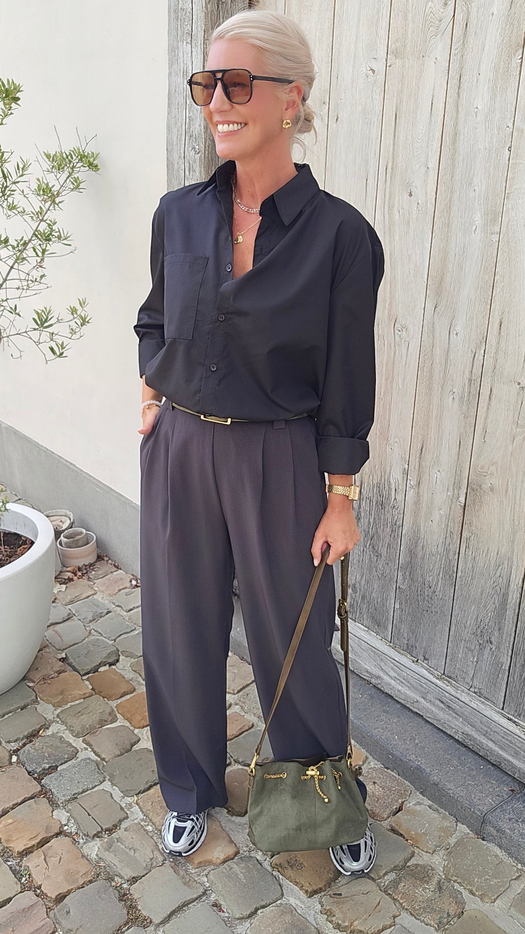 MÉGANE tailored pants dark grey