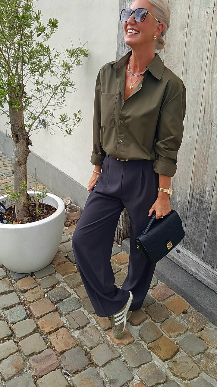LOUIZE cotton shirt khaki