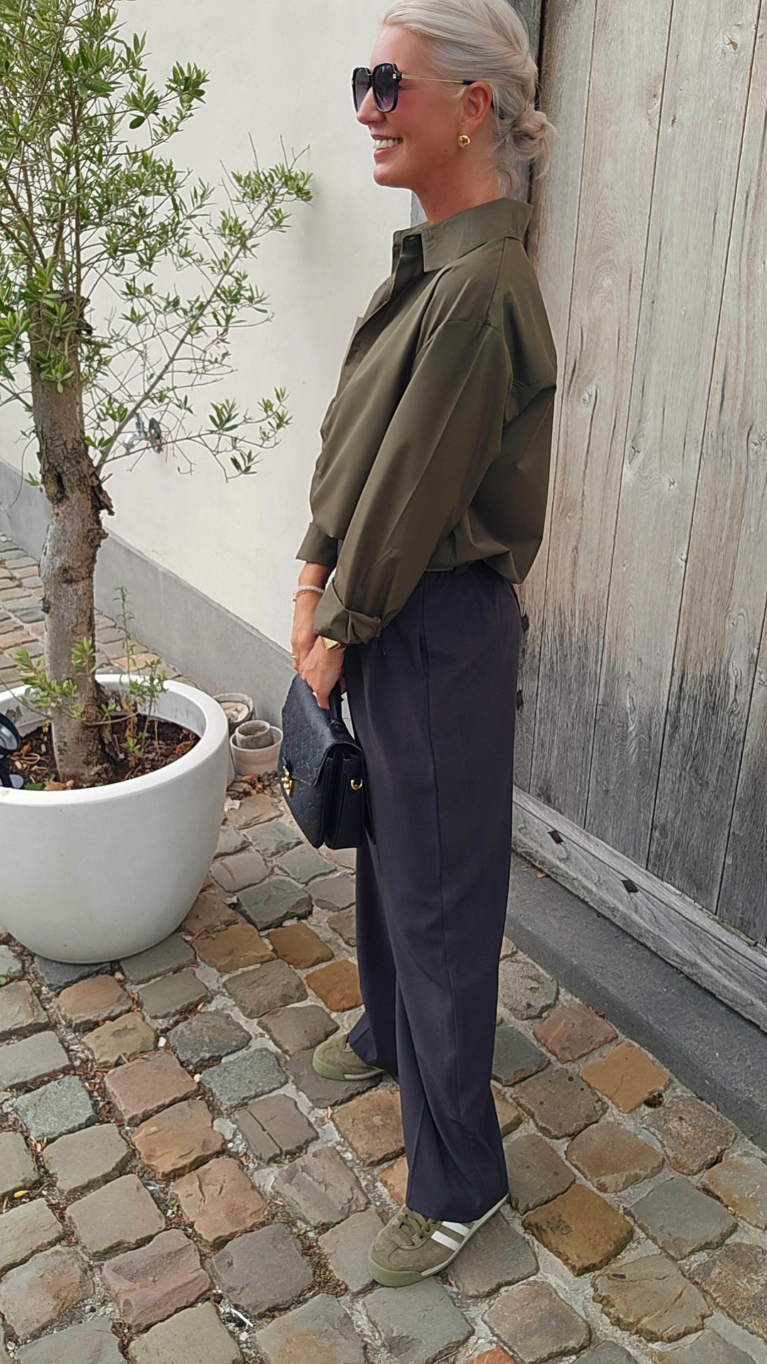 LOUIZE cotton shirt khaki