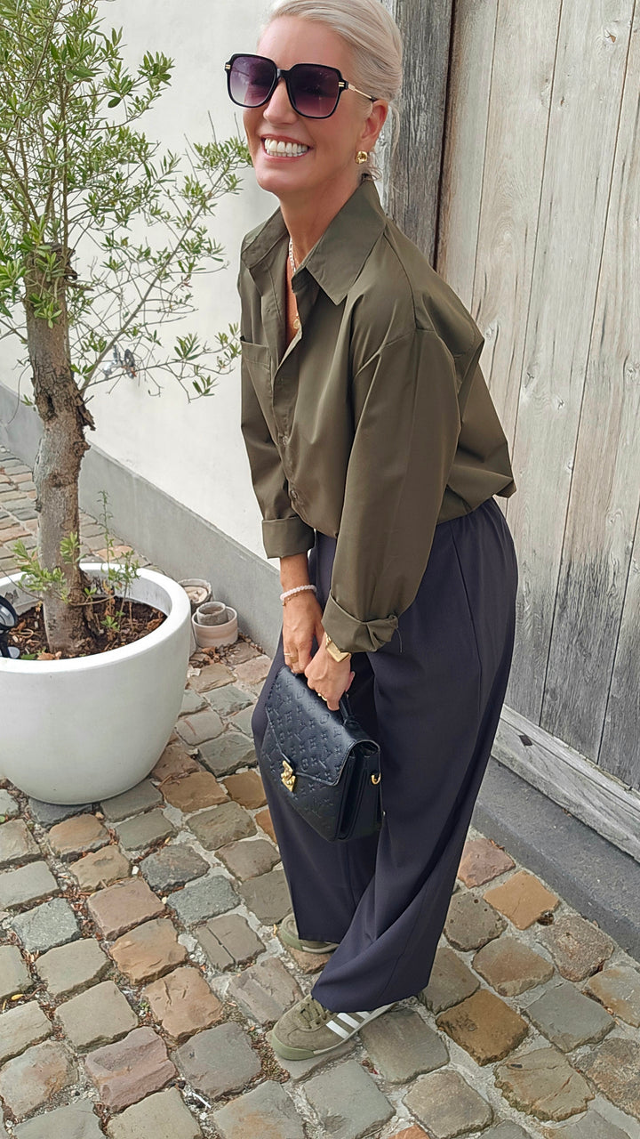 LOUIZE cotton shirt khaki