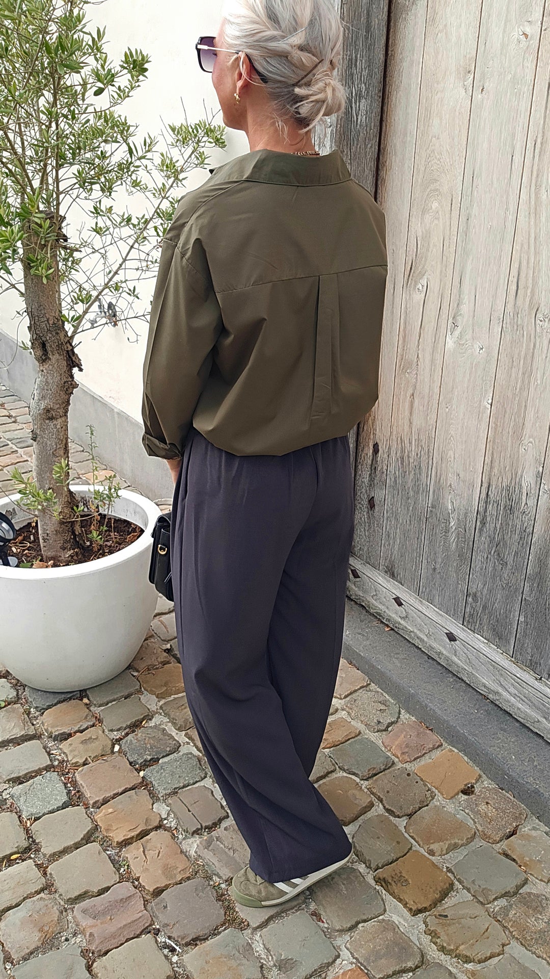 LOUIZE cotton shirt khaki