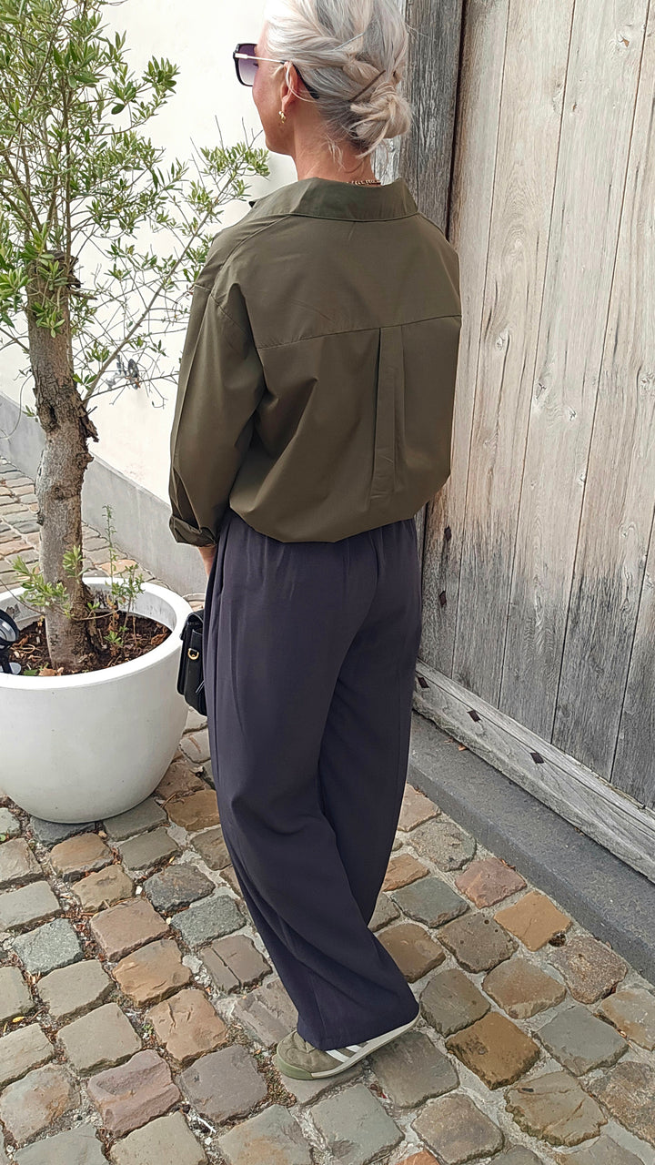 LOUIZE cotton shirt khaki