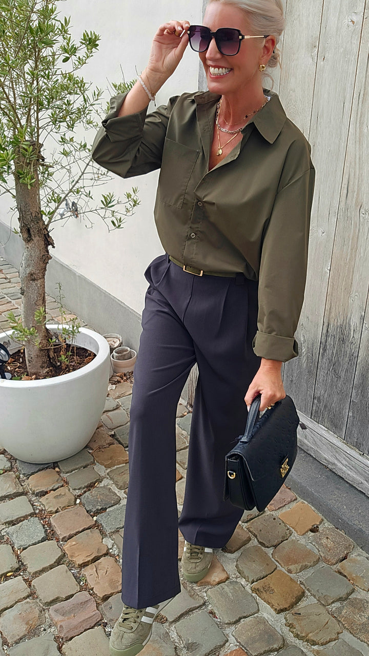 MÉGANE tailored pants dark grey