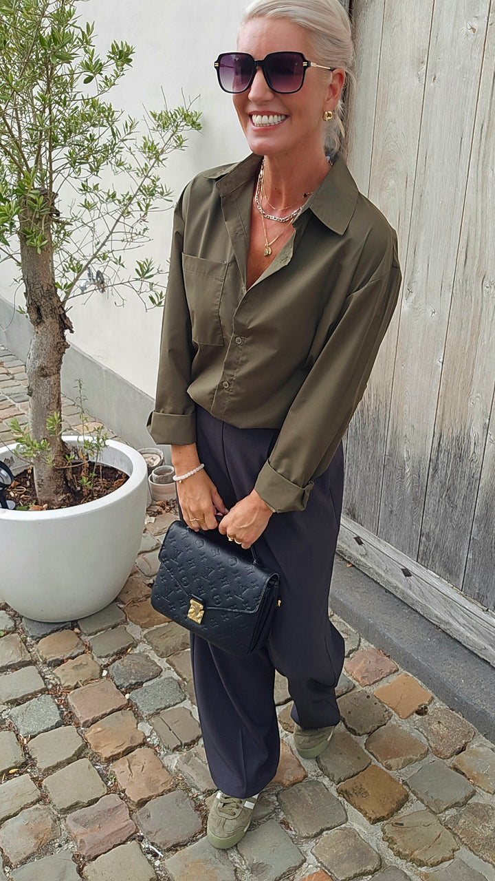 LOUIZE cotton shirt khaki