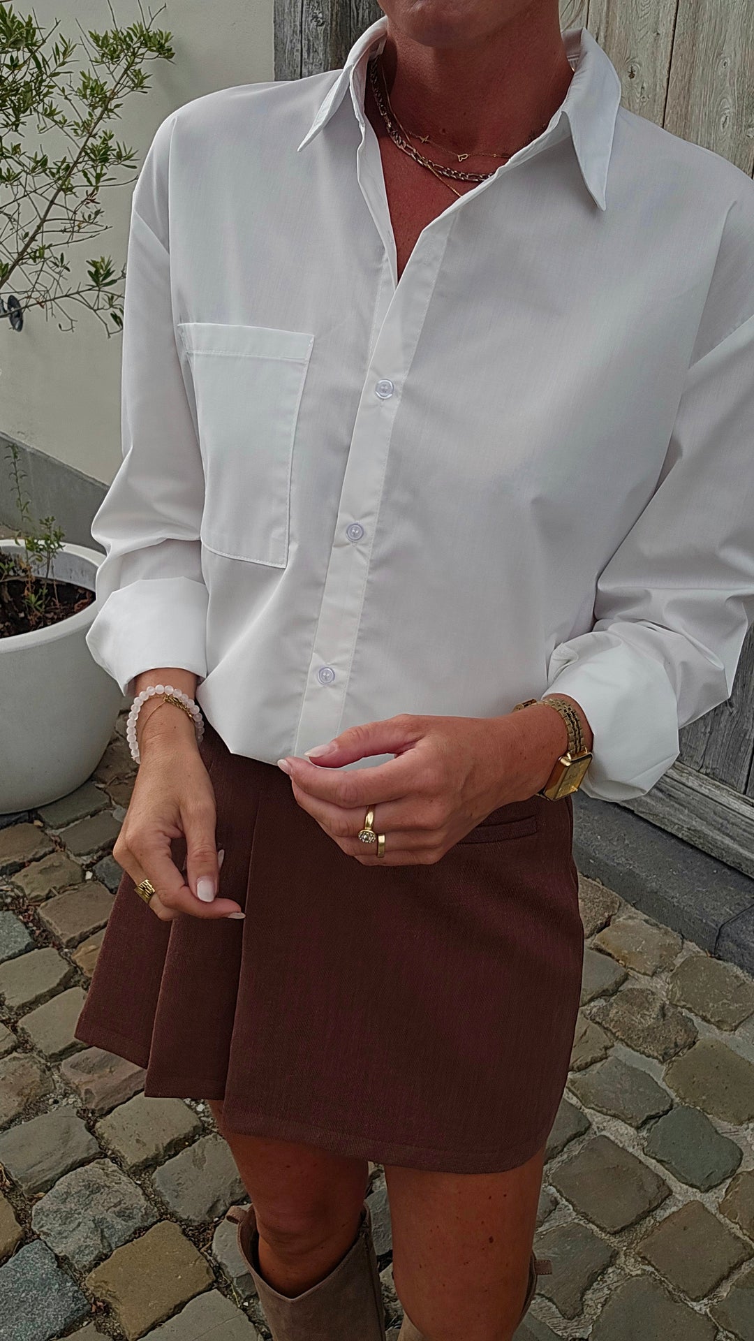 LOUIZE cotton shirt white