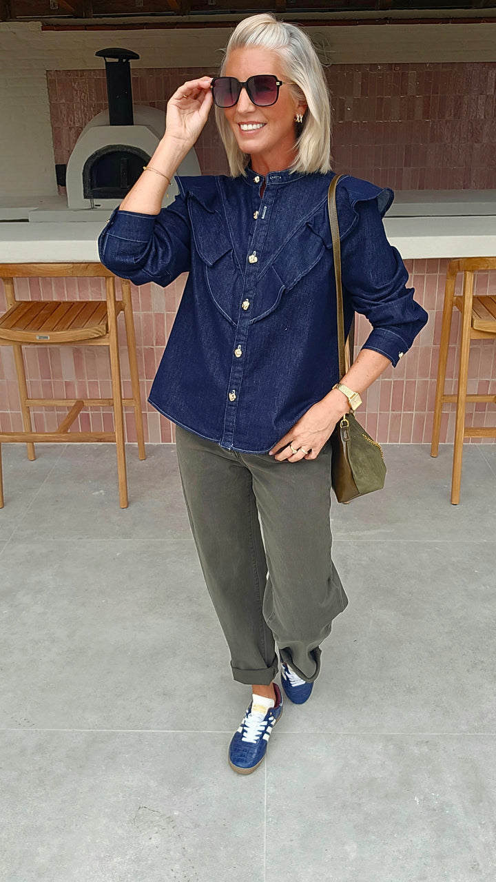 BOBBI mom jeans khaki
