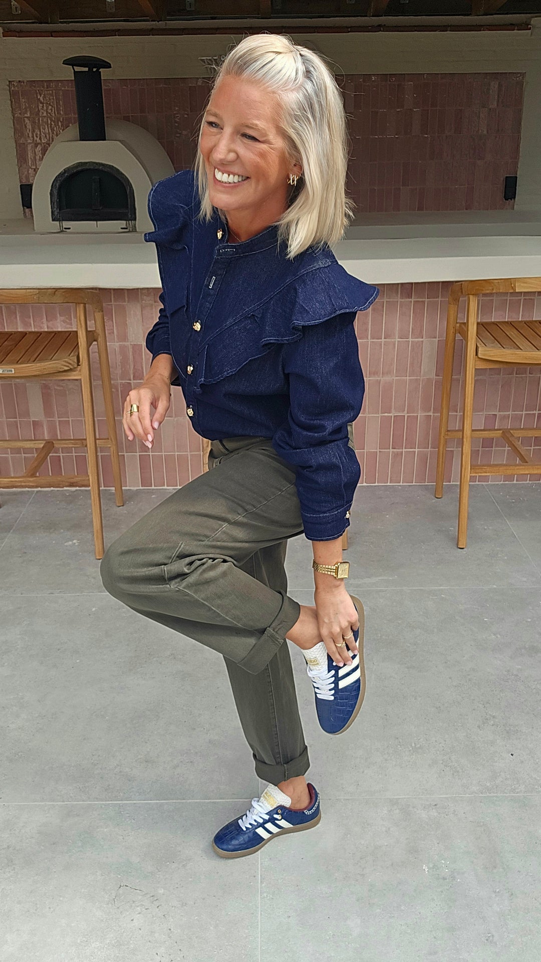 BOBBI mom jeans khaki