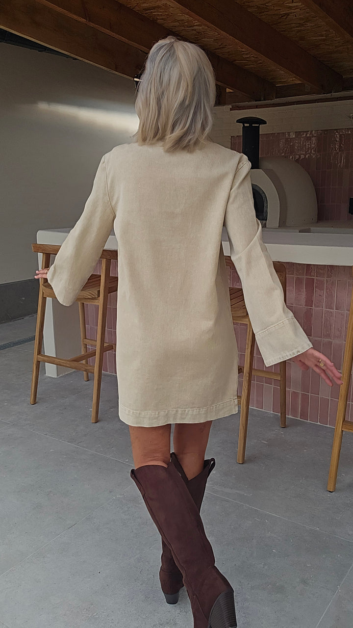 TESS denim dress washed beige