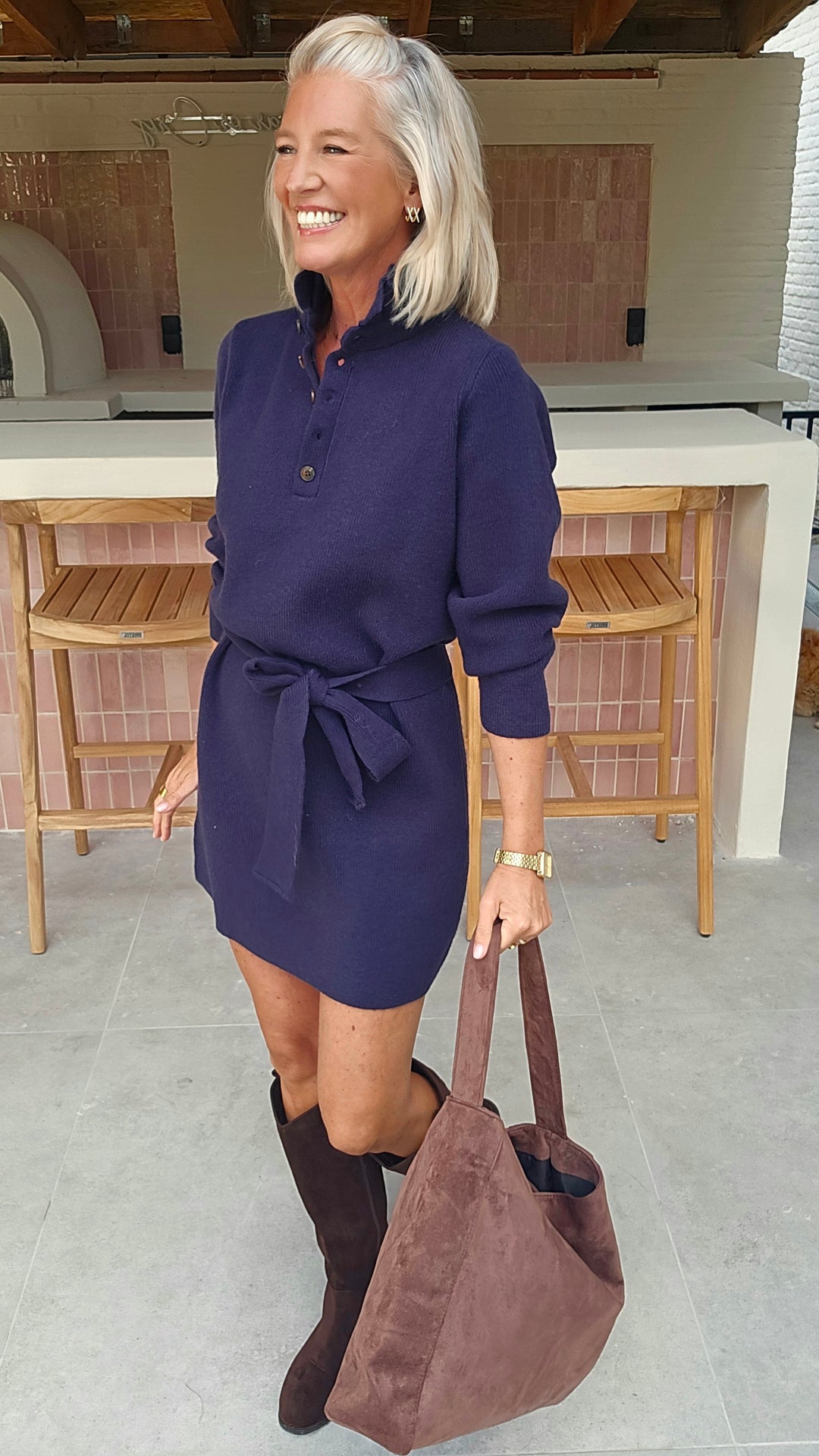 MABEL knit dress navy