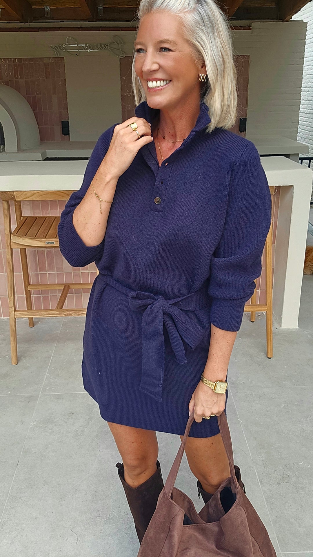 MABEL knit dress navy