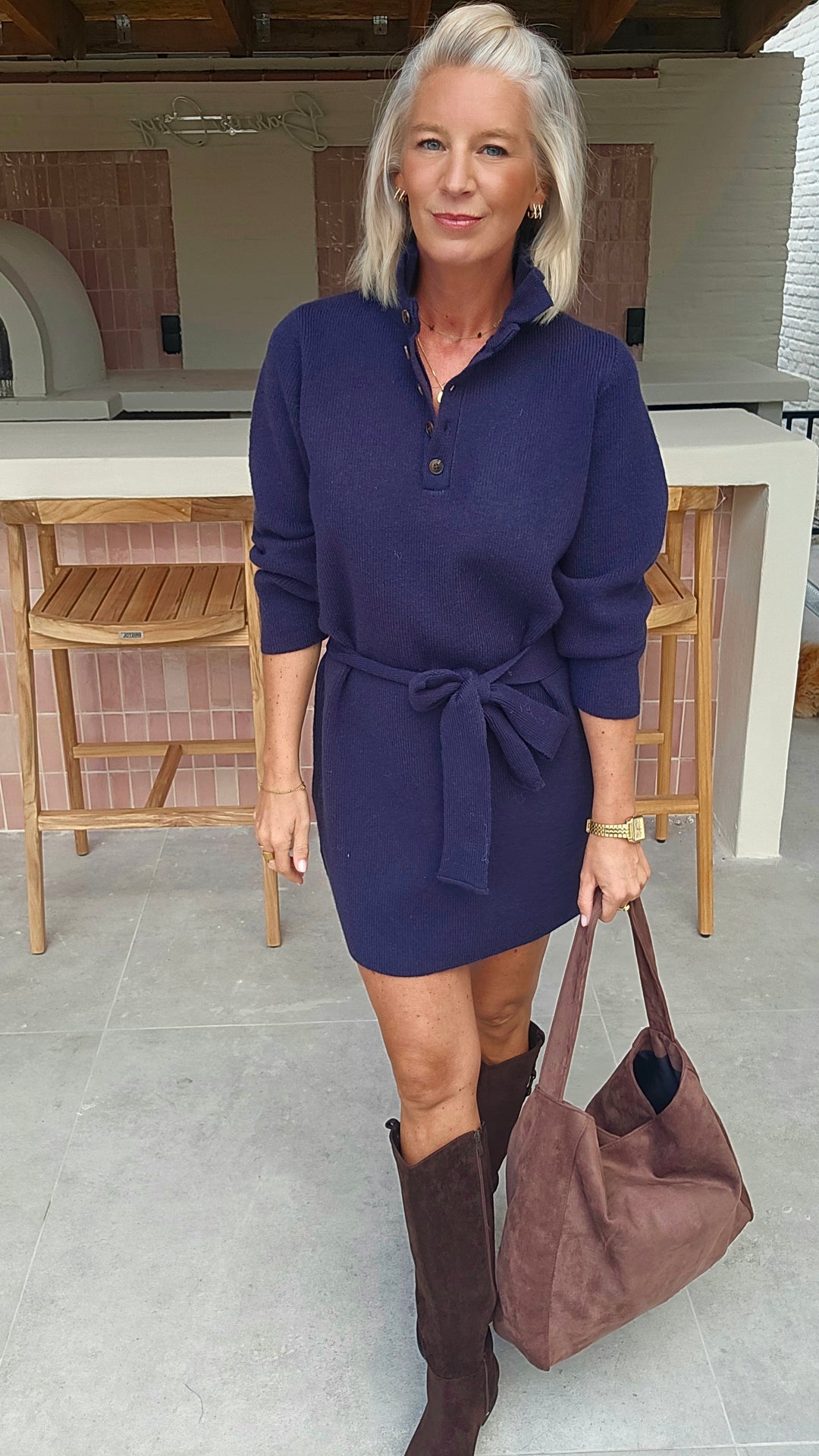MABEL knit dress navy