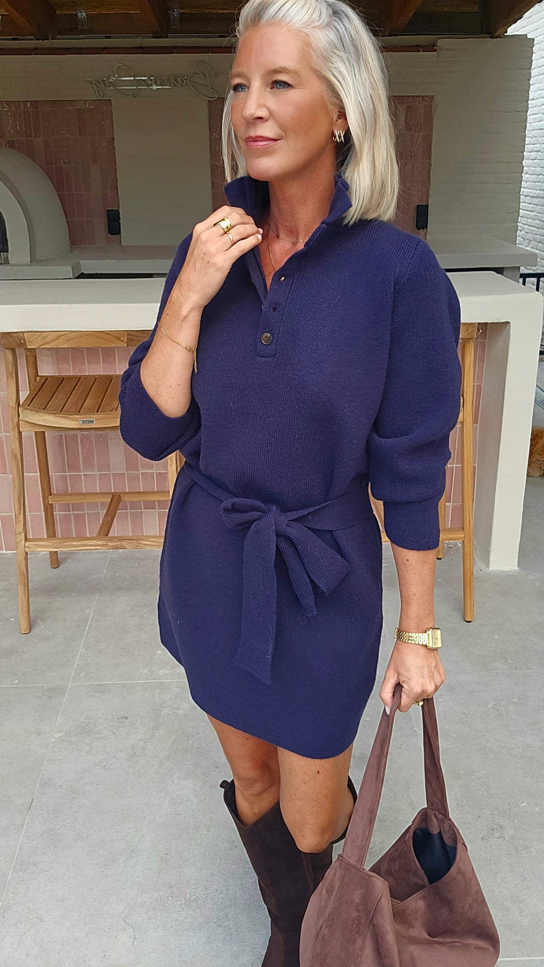MABEL knit dress navy