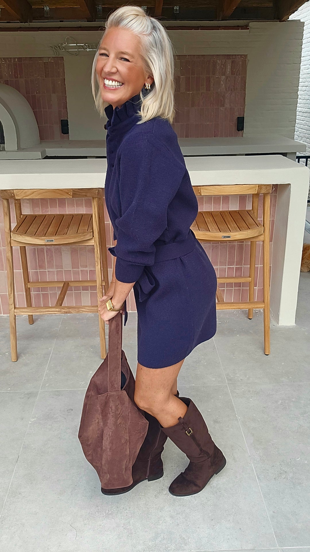 MABEL knit dress navy