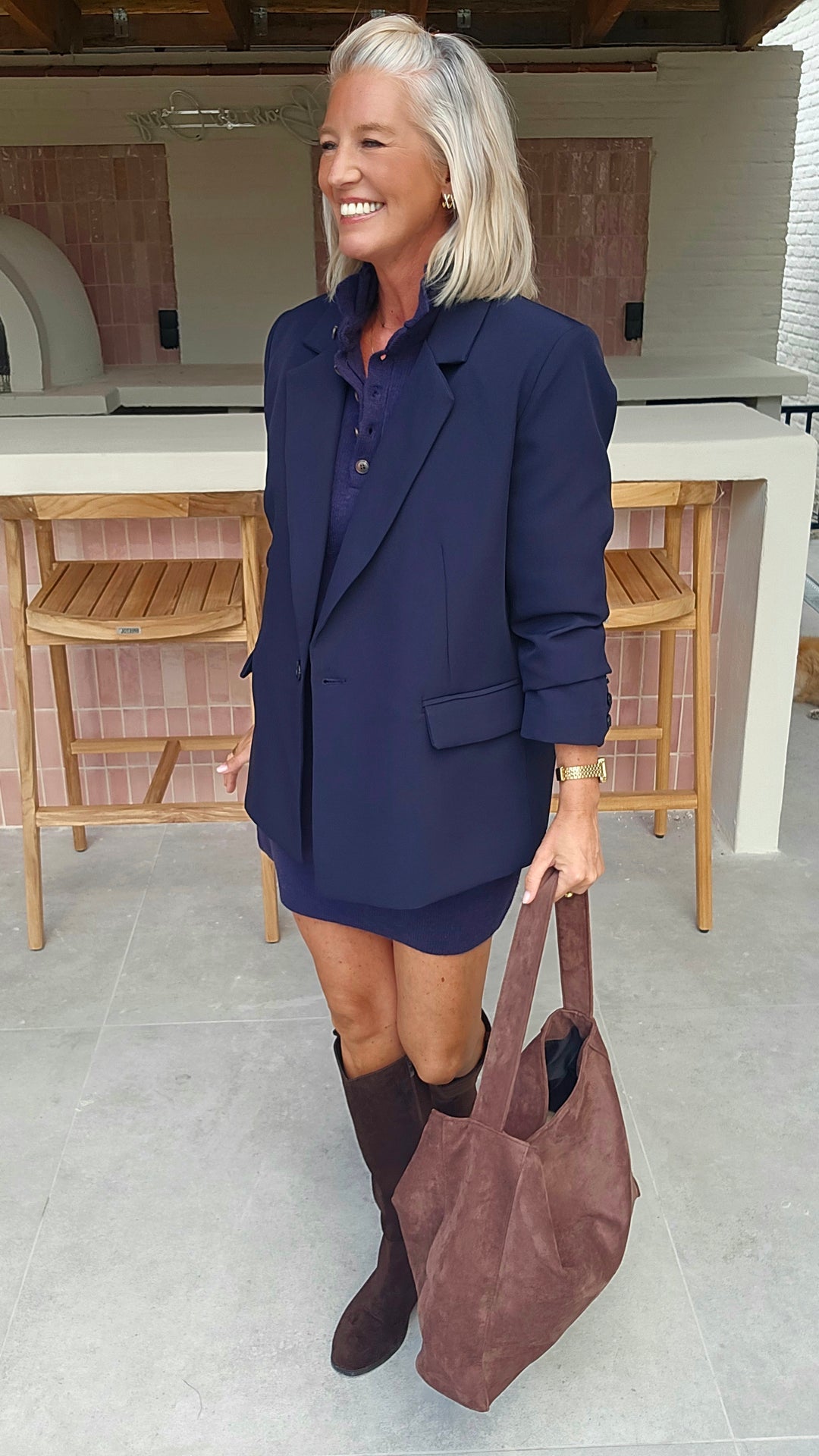 MABEL knit dress navy