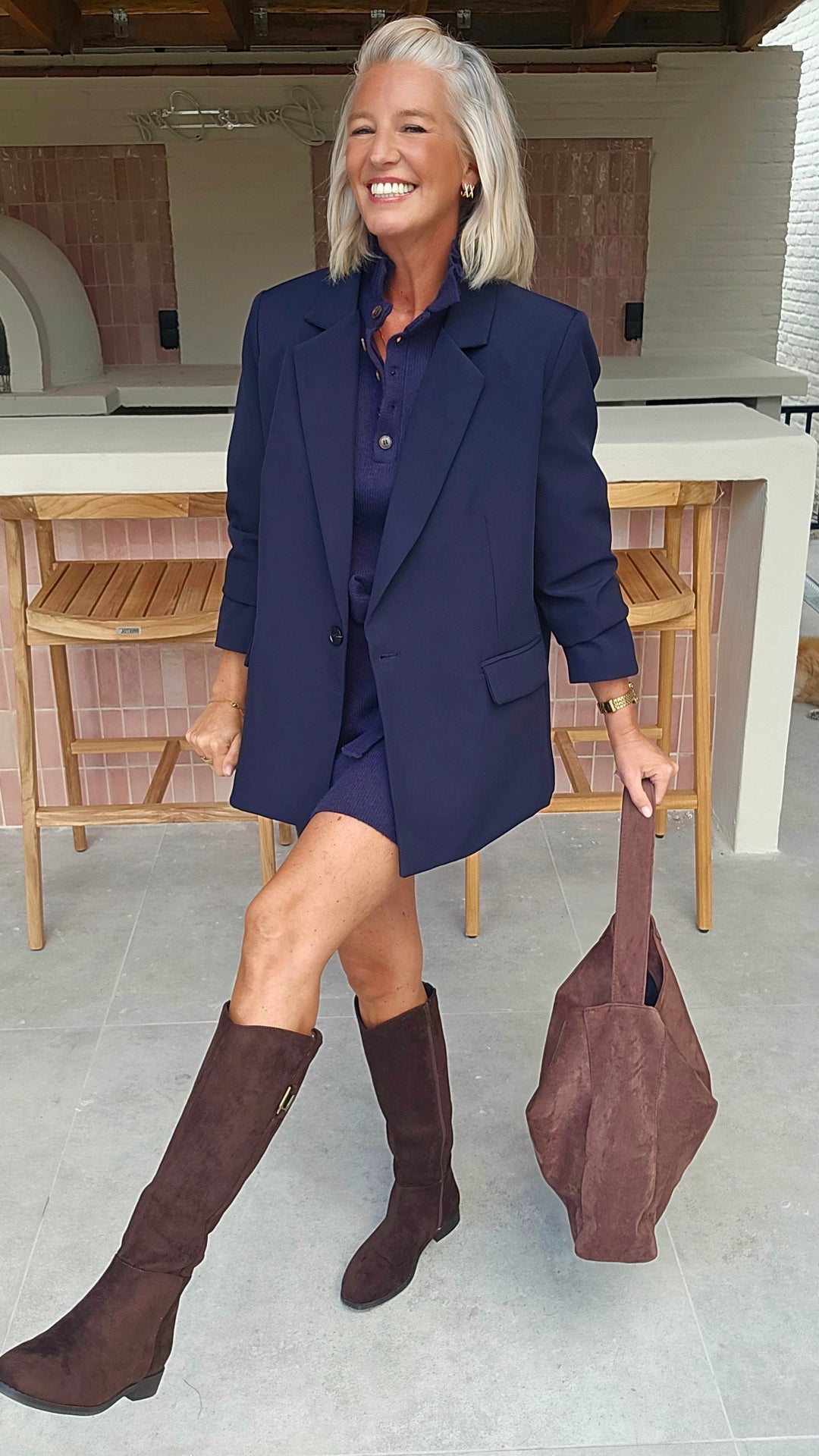 MABEL knit dress navy