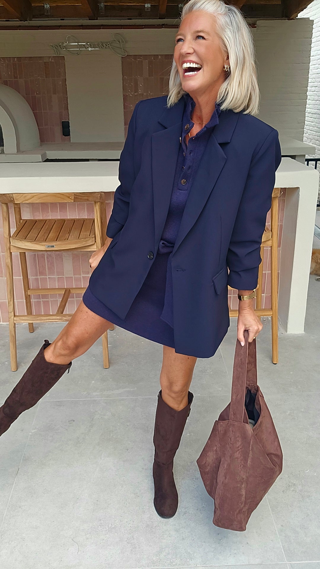 MABEL knit dress navy