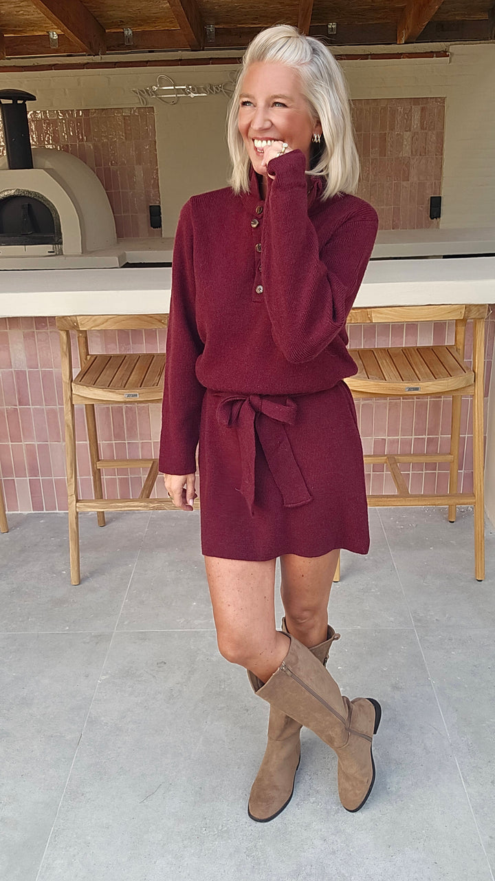 MABEL knit dress burgundy