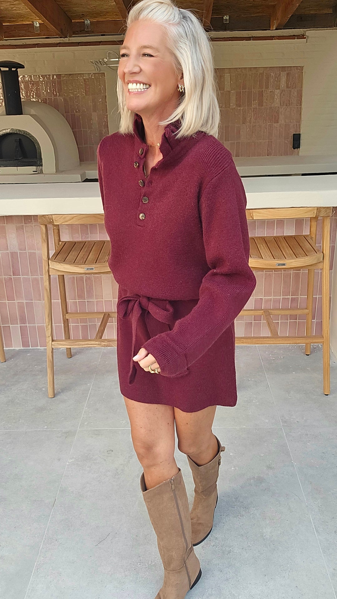 MABEL knit dress burgundy