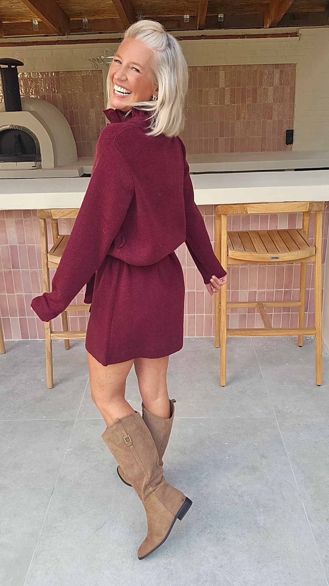 MABEL knit dress burgundy