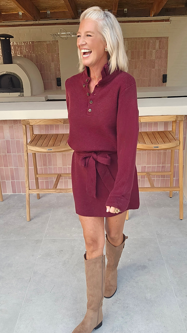 MABEL knit dress burgundy