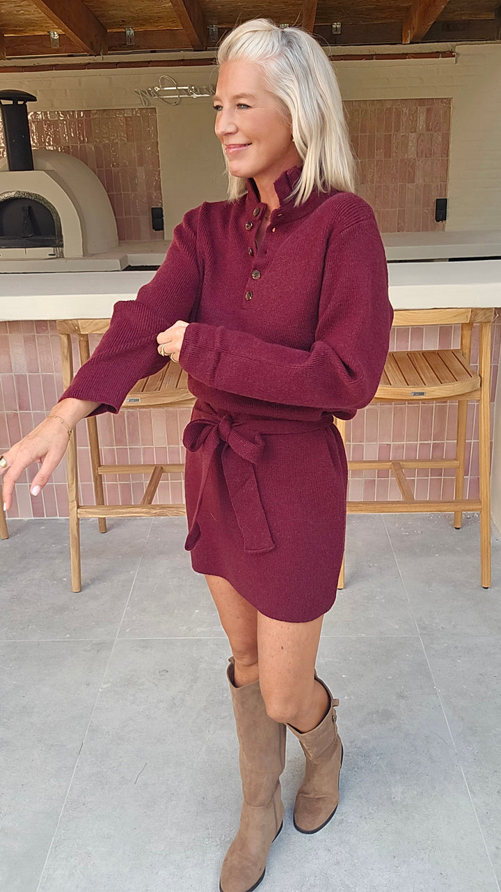 MABEL knit dress burgundy