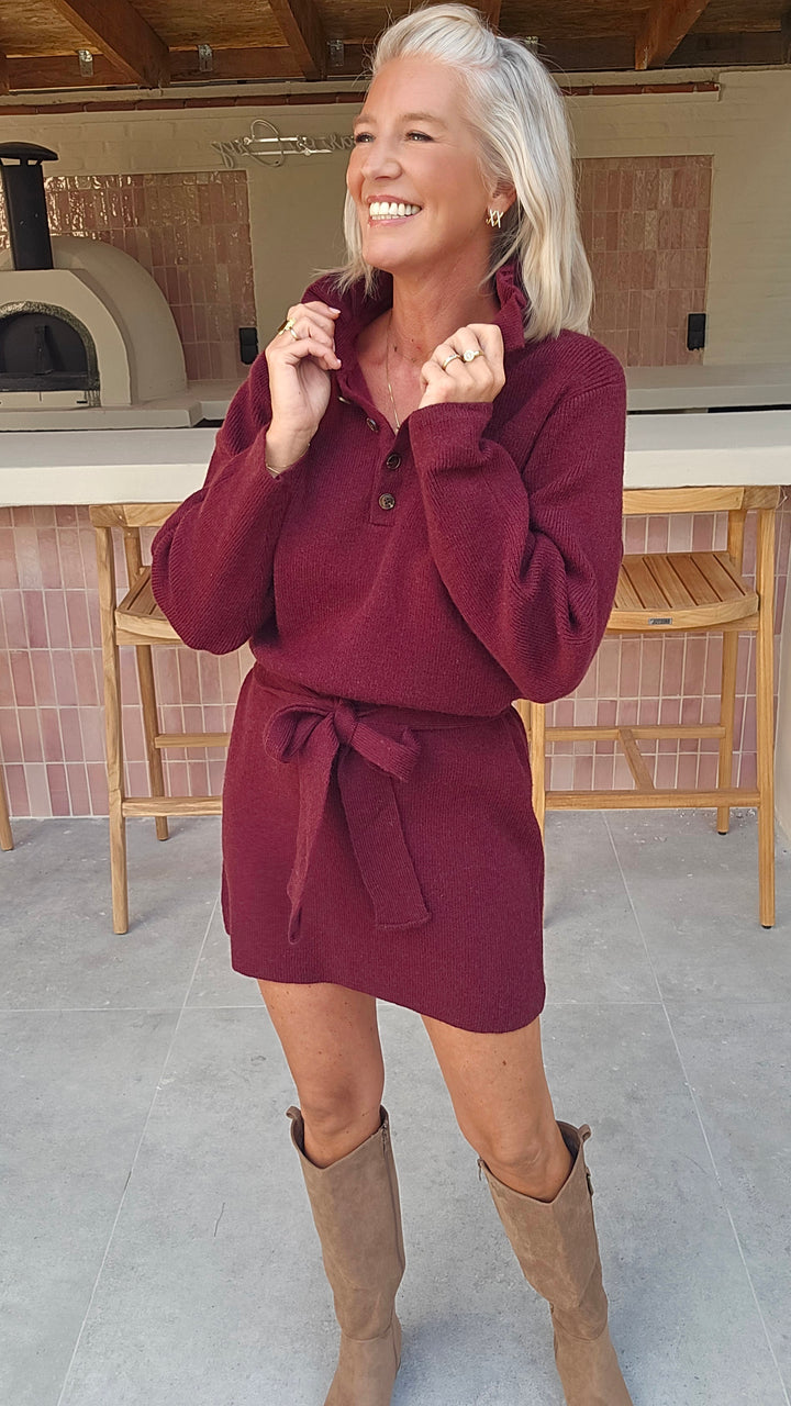 MABEL knit dress burgundy
