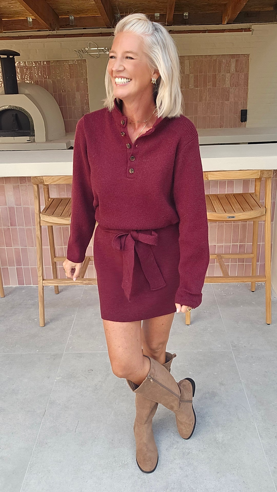 MABEL knit dress burgundy