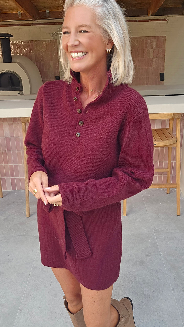 MABEL knit dress burgundy