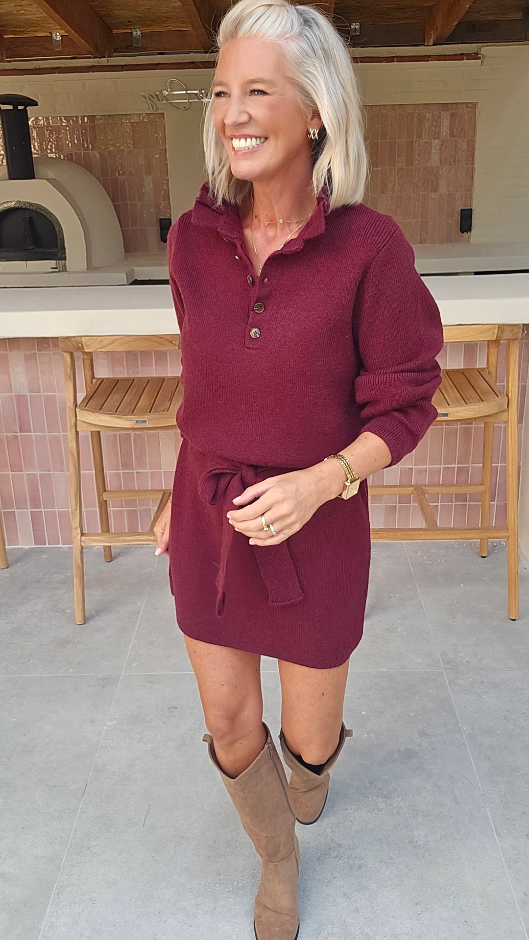 MABEL knit dress burgundy