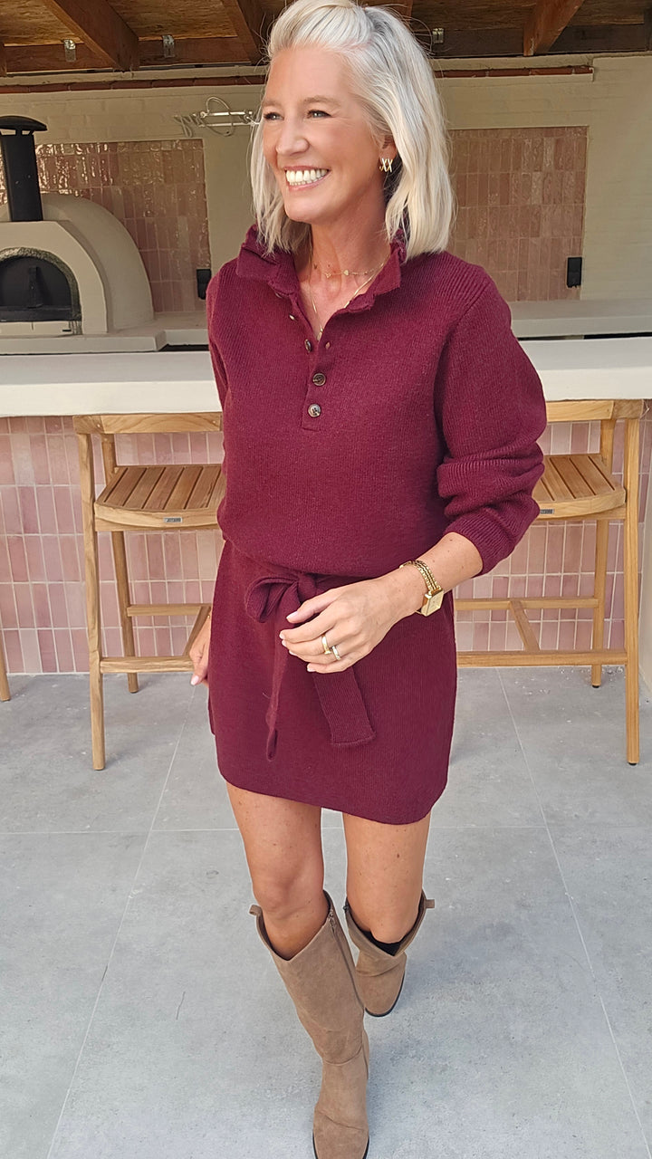 MABEL knit dress burgundy