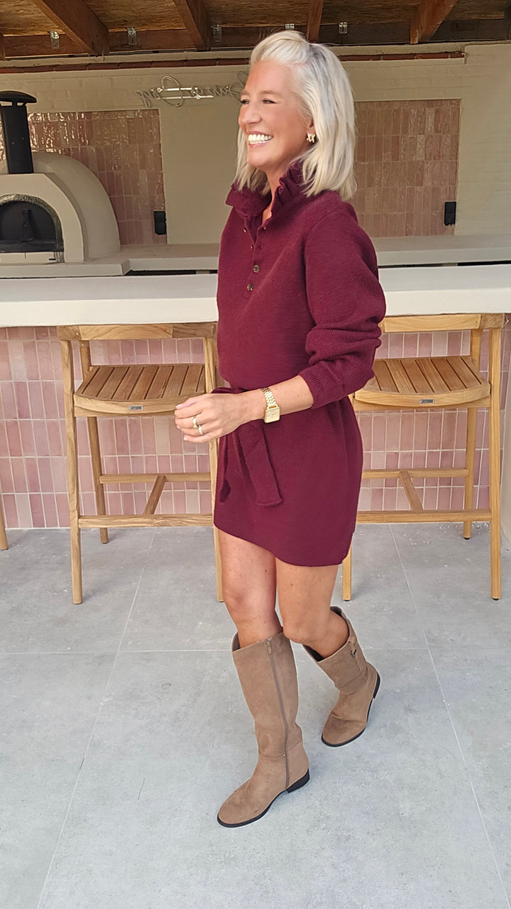 MABEL knit dress burgundy