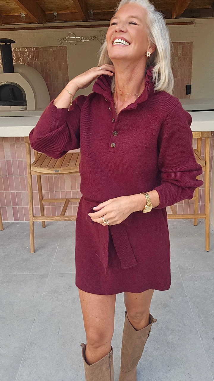 MABEL knit dress burgundy