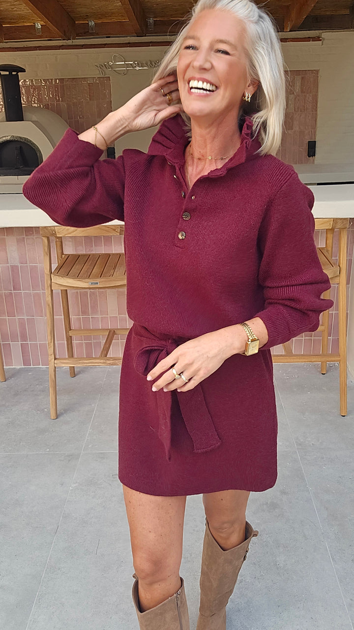 MABEL knit dress burgundy