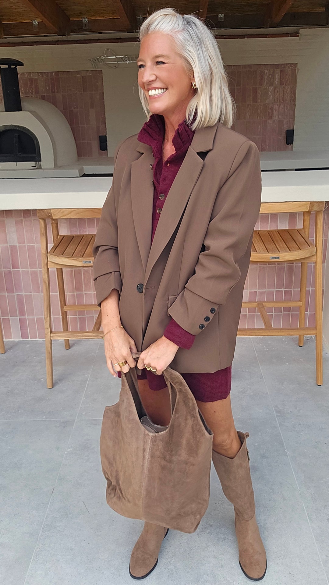 MABEL knit dress burgundy
