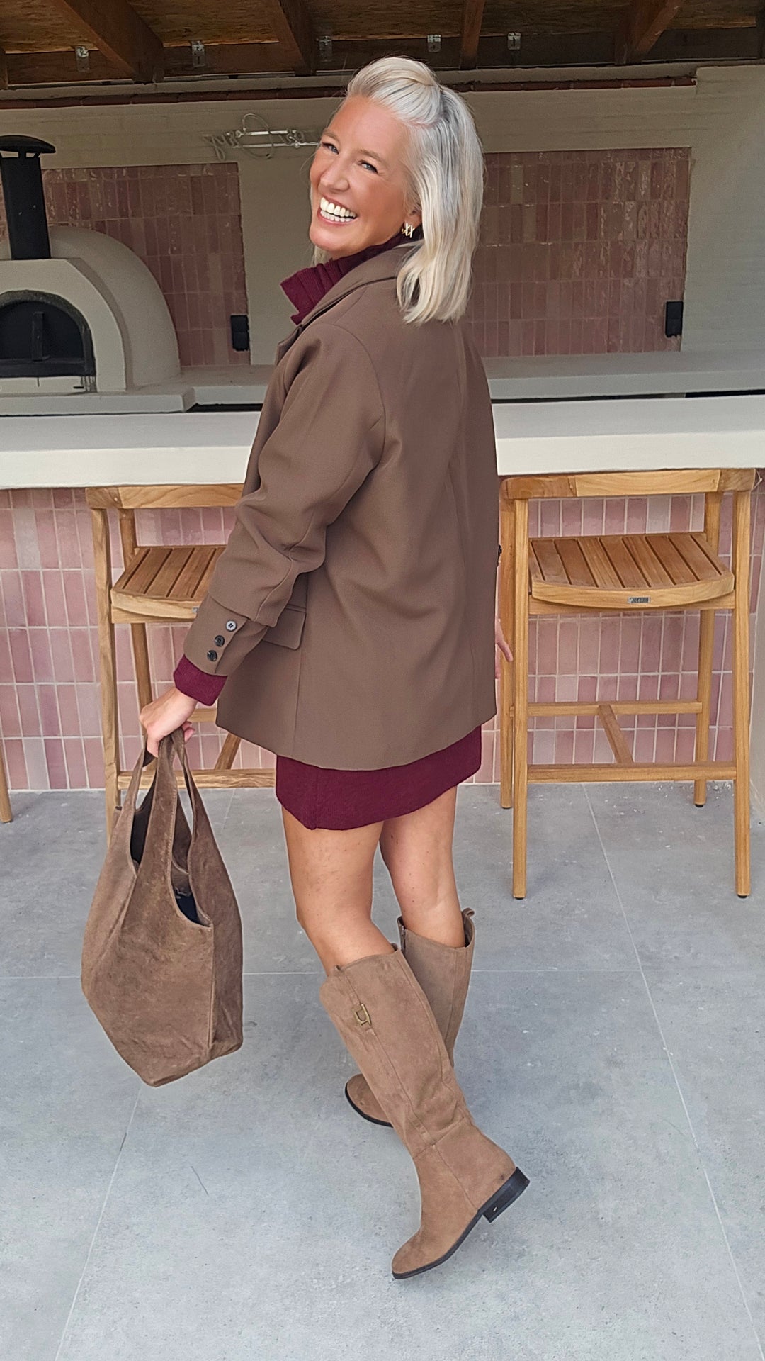 MABEL knit dress burgundy