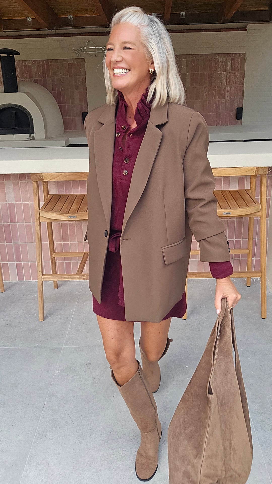 MABEL knit dress burgundy
