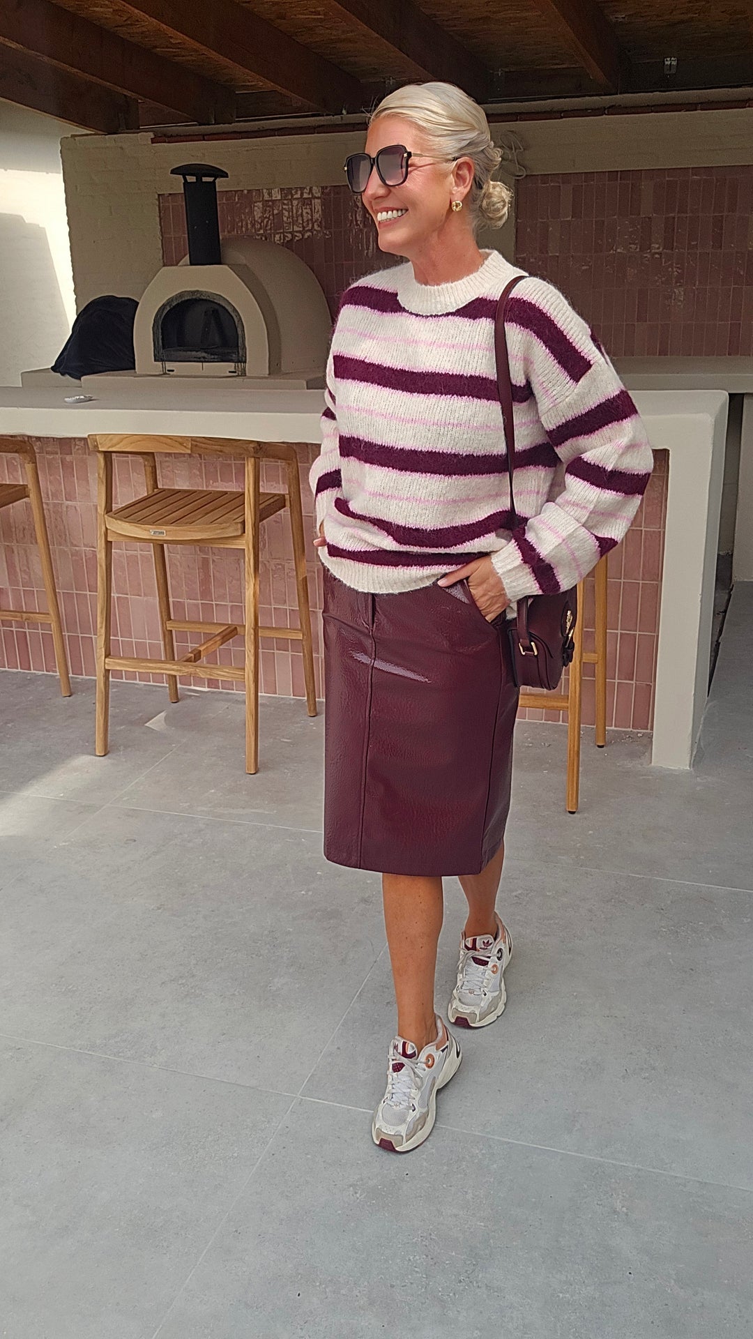 MARLEY midi skirt burgundy