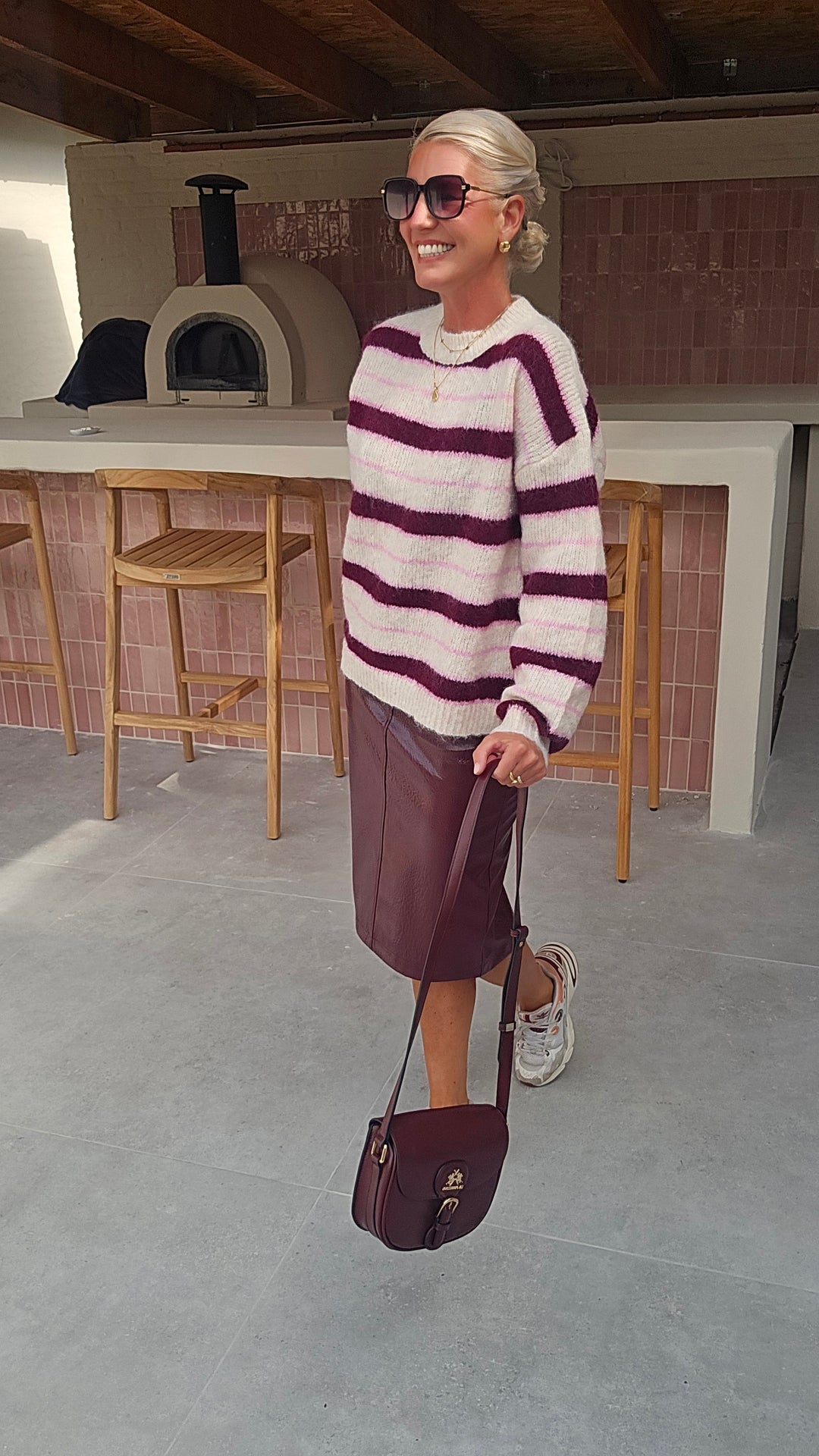 MARLEY midi skirt burgundy