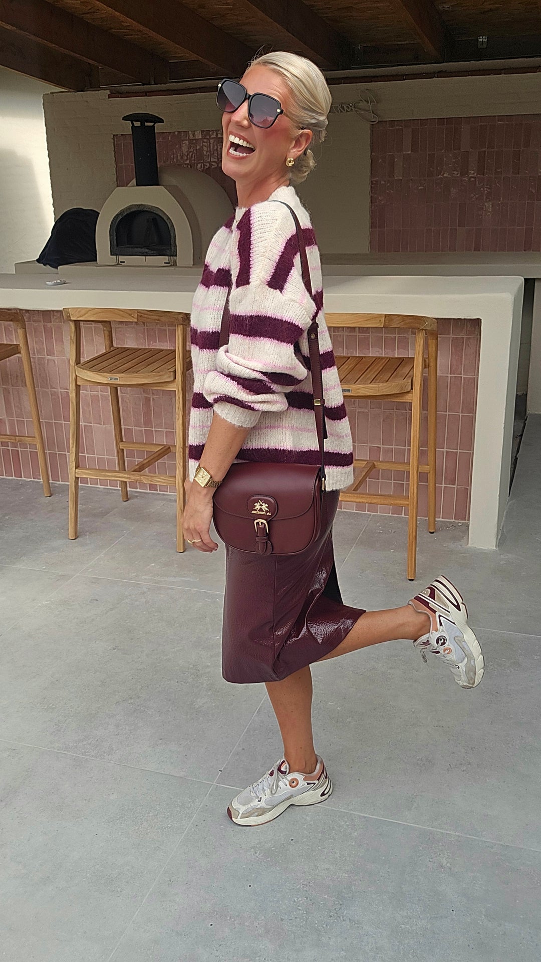 MARLEY midi skirt burgundy