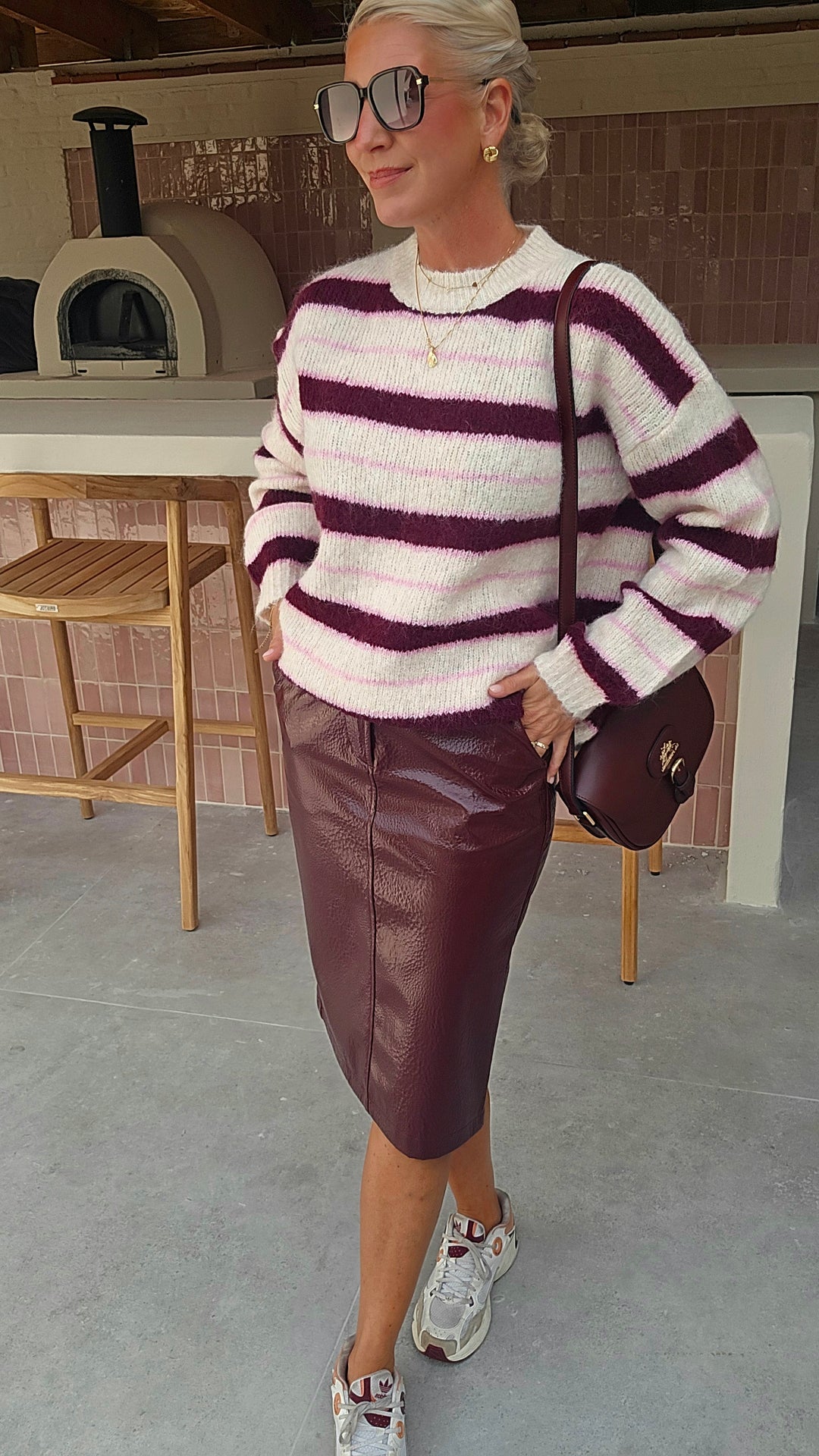 MARLEY midi skirt burgundy