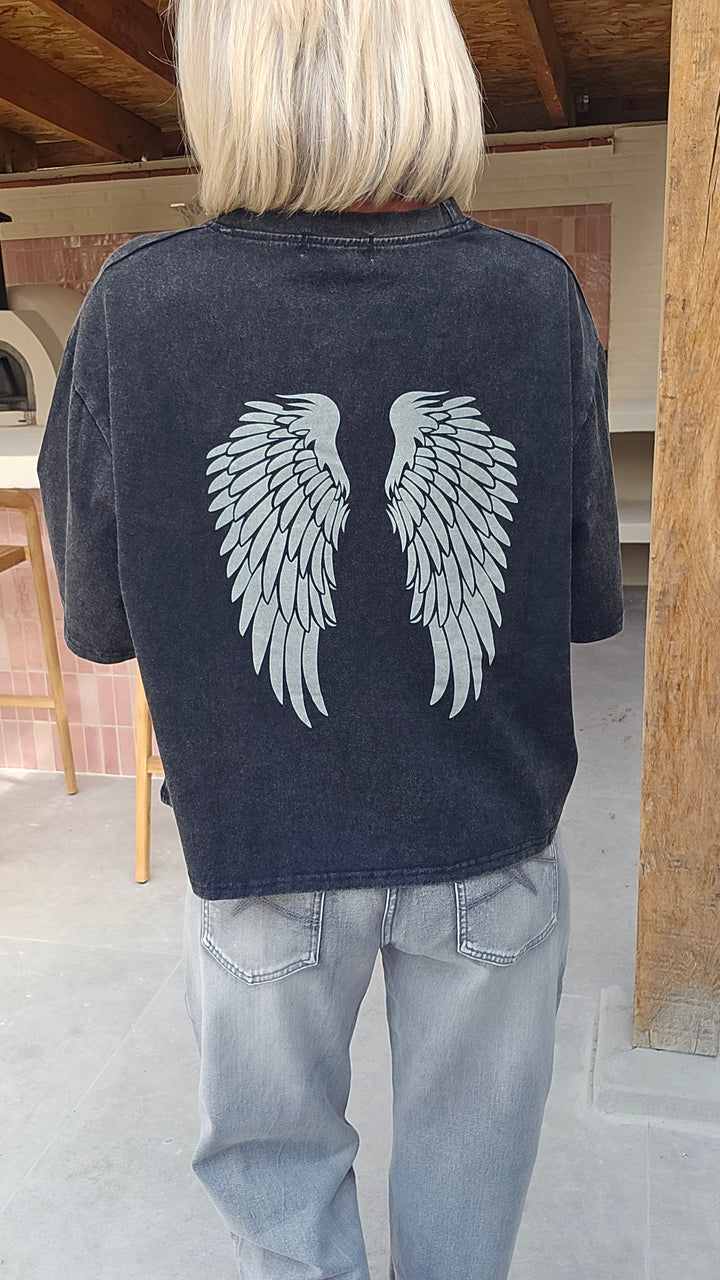 VICTORIA wings tee washed black
