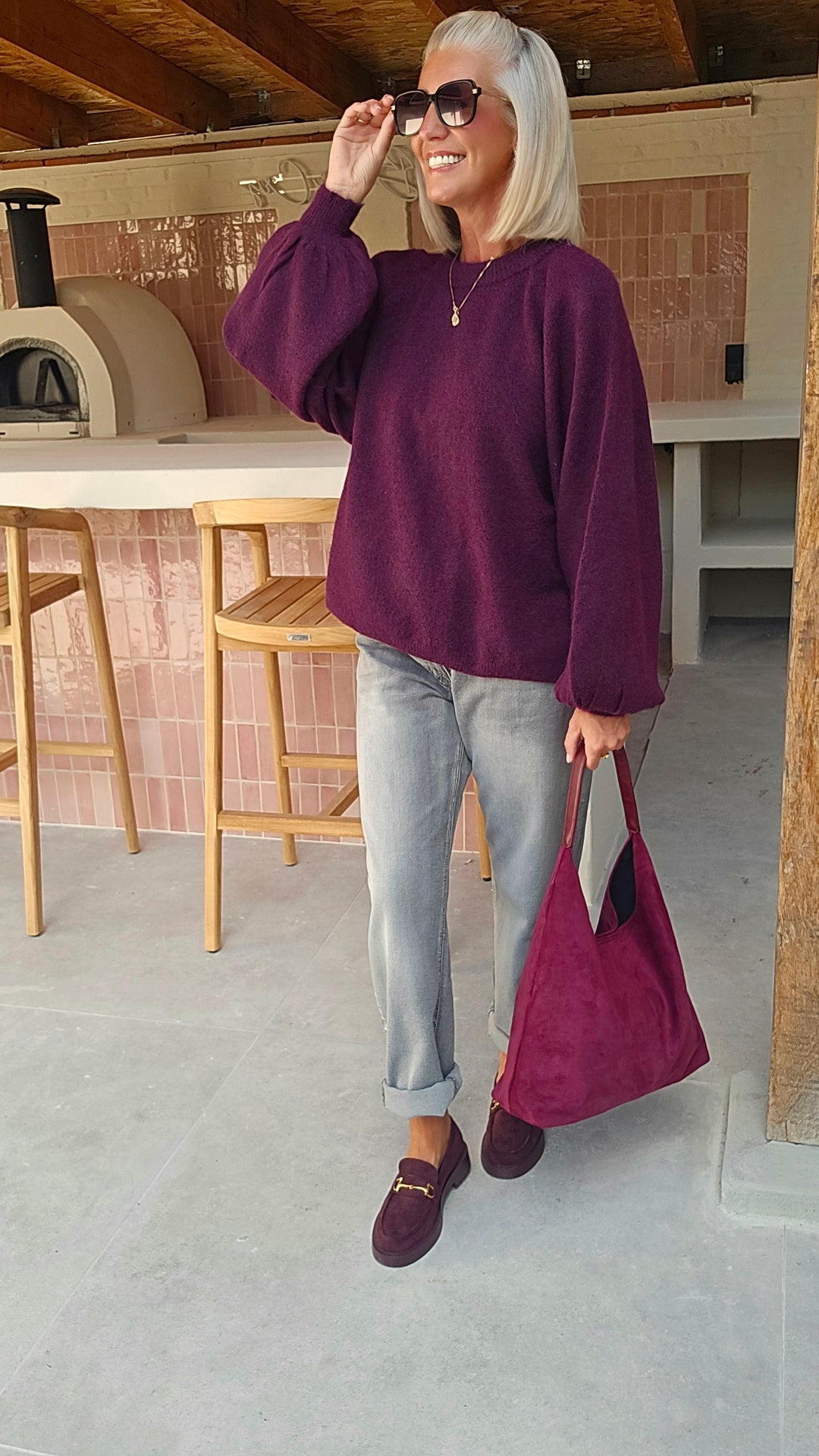 CLEO knit plum