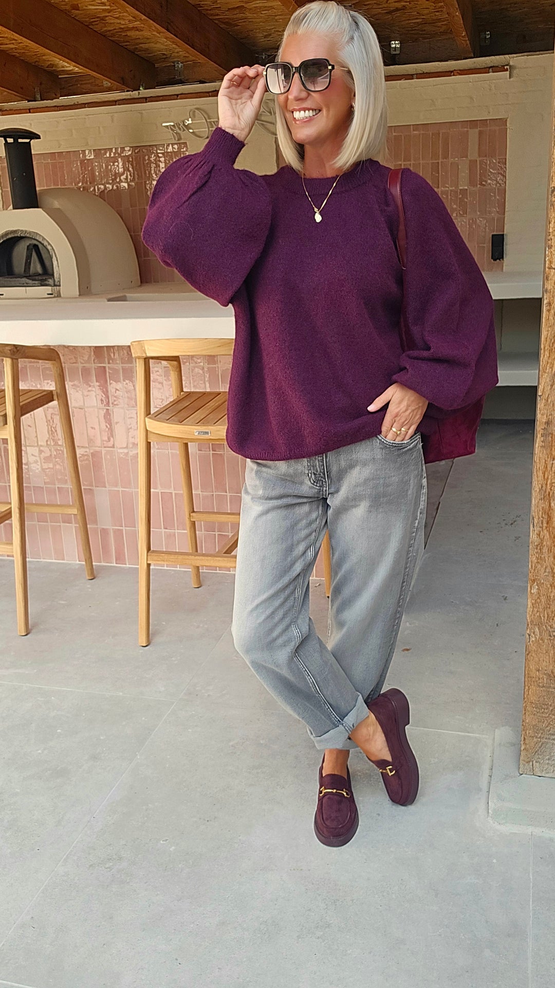 CLEO knit plum